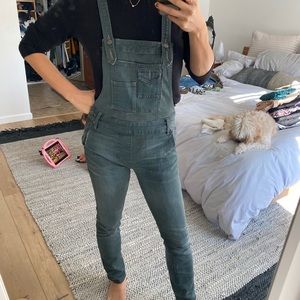 Free people skinny leg overalls
